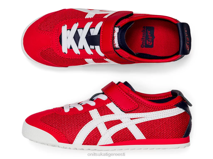 lapsed klassikaline punane/valge Onitsuka Tiger Mehhiko 66 kingad 4FRB645