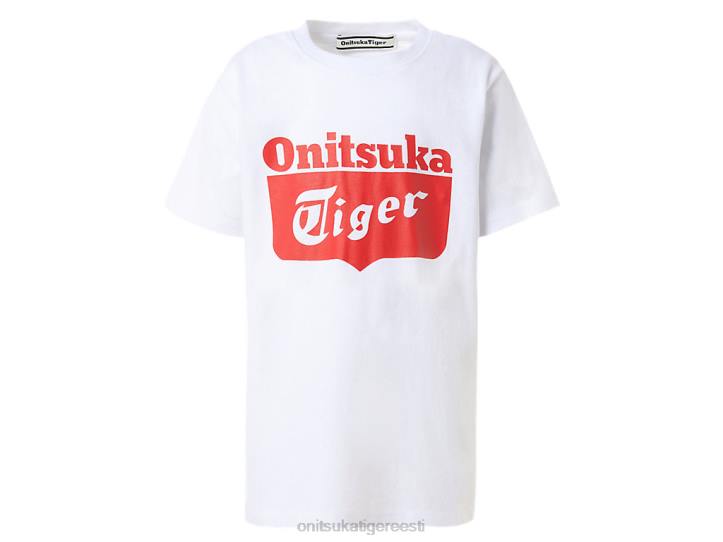 lapsed päris valge/leekivpunane Onitsuka Tiger logoga tee Riietus 4FRB677
