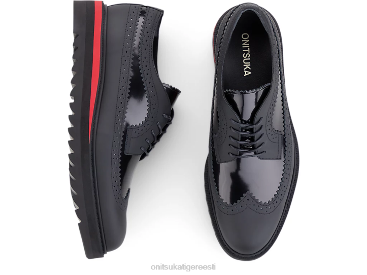 mehed must/klassikaline punane Onitsuka Tiger brogue kingad 4FRB371