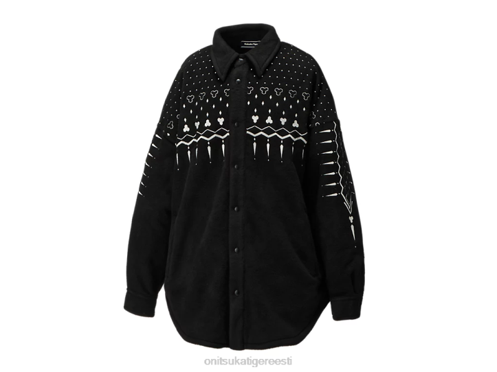 mehed must valge Onitsuka Tiger ülisuur särk Riietus 4FRB448