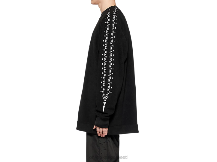 mehed must valge Onitsuka Tiger ülisuur top Riietus 4FRB429