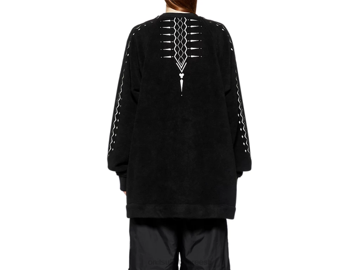 mehed must valge Onitsuka Tiger ülisuur top Riietus 4FRB429