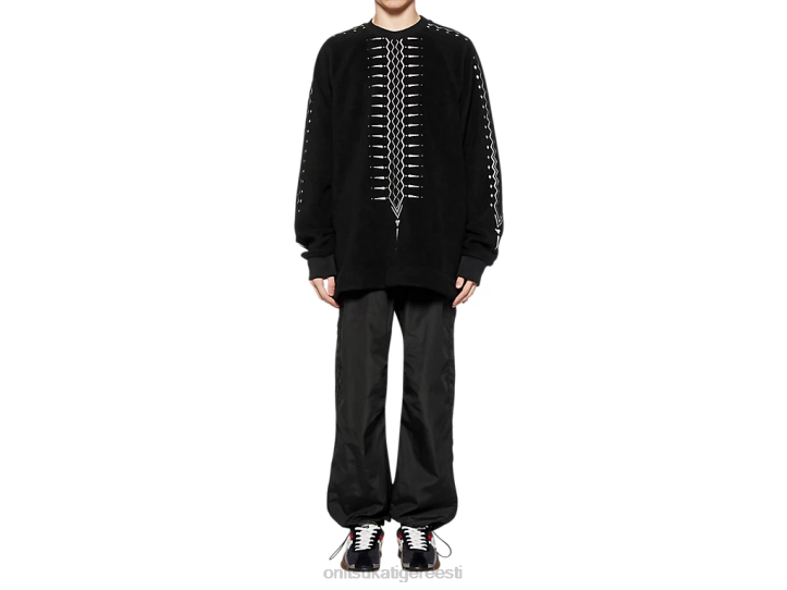 mehed must valge Onitsuka Tiger ülisuur top Riietus 4FRB429