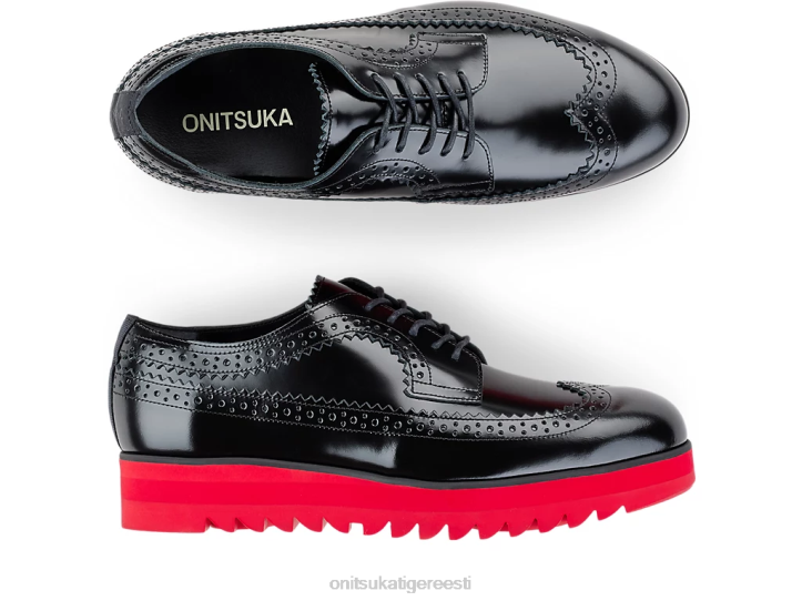 naised must/klassikaline punane Onitsuka Tiger brogue kingad 4FRB539