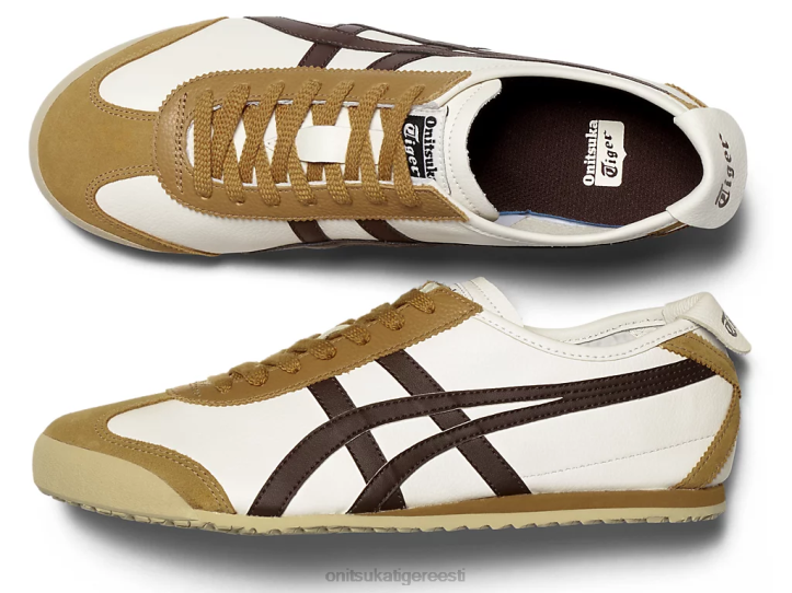 unisex kreem/lagrits pruun Onitsuka Tiger Mehhiko 66 kingad 4FRB88