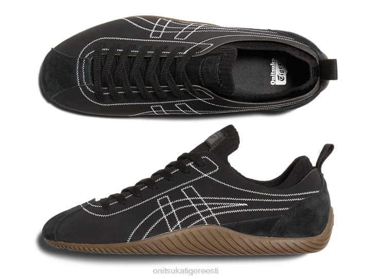 unisex must valge Onitsuka Tiger küünis kingad 4FRB41