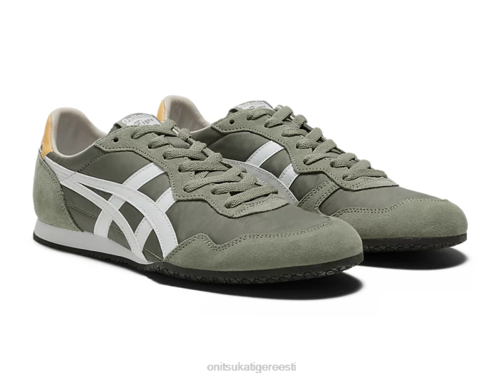 unisex põletatud oliiv/valge Onitsuka Tiger serrano kingad 4FRB76