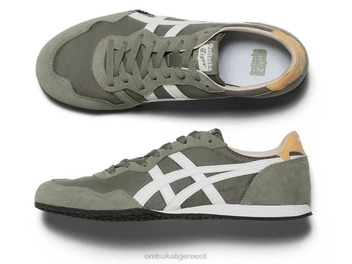 unisex põletatud oliiv/valge Onitsuka Tiger serrano kingad 4FRB76