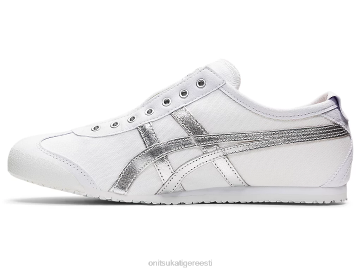 unisex valge/puhas hõbe Onitsuka Tiger mehhiko 66 slip-on kingad 4FRB181
