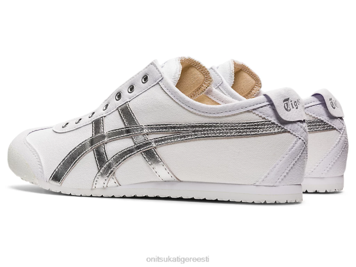 unisex valge/puhas hõbe Onitsuka Tiger mehhiko 66 slip-on kingad 4FRB181