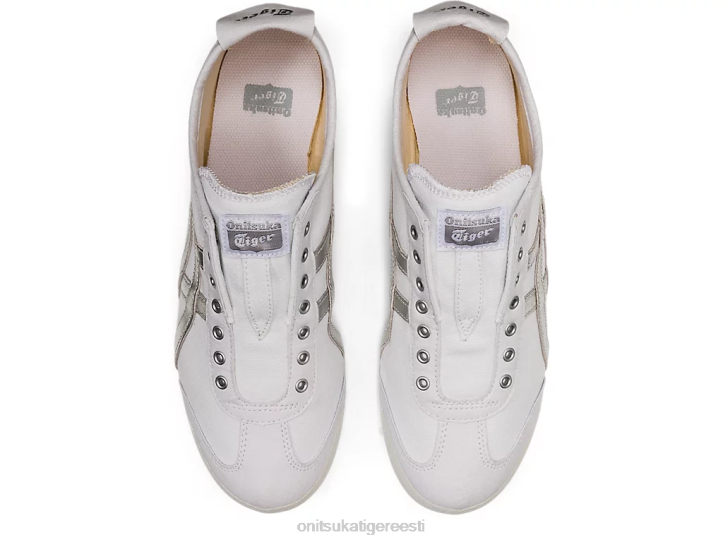 unisex valge/puhas hõbe Onitsuka Tiger mehhiko 66 slip-on kingad 4FRB181