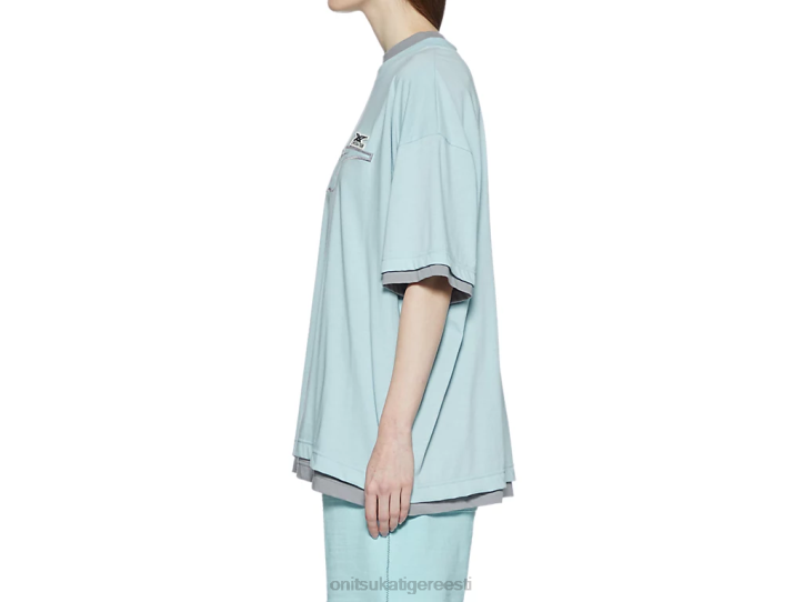 unisex helesinine/hall Onitsuka Tiger ss top Riietus 4FRB411