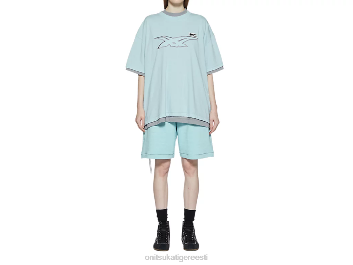 unisex helesinine/hall Onitsuka Tiger ss top Riietus 4FRB411