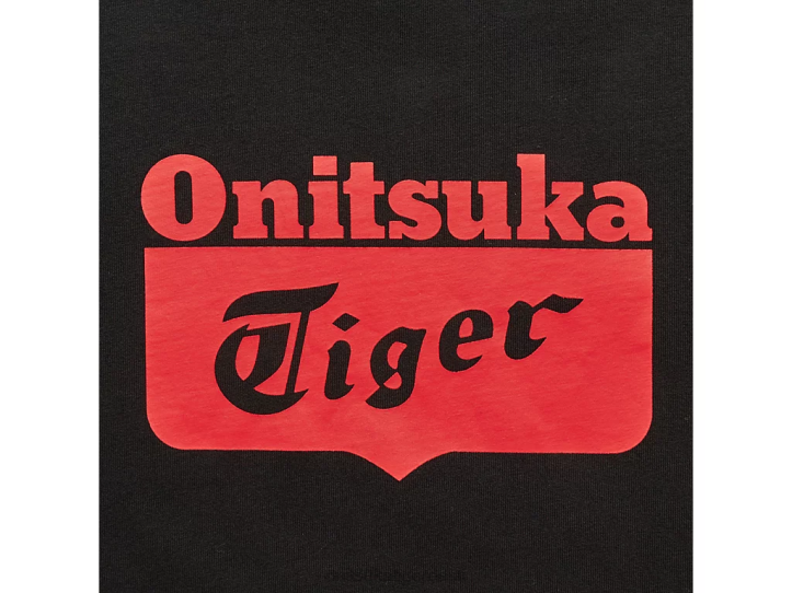 unisex must/punane Onitsuka Tiger logoga tee Riietus 4FRB384