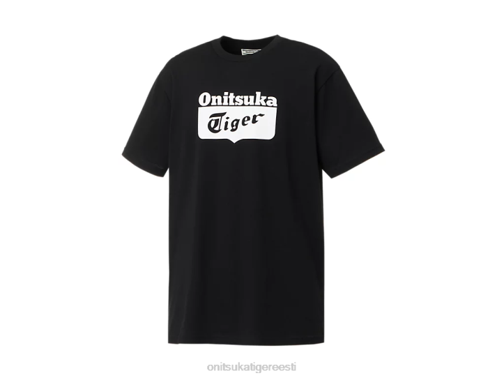 unisex must valge Onitsuka Tiger logoga tee Riietus 4FRB407