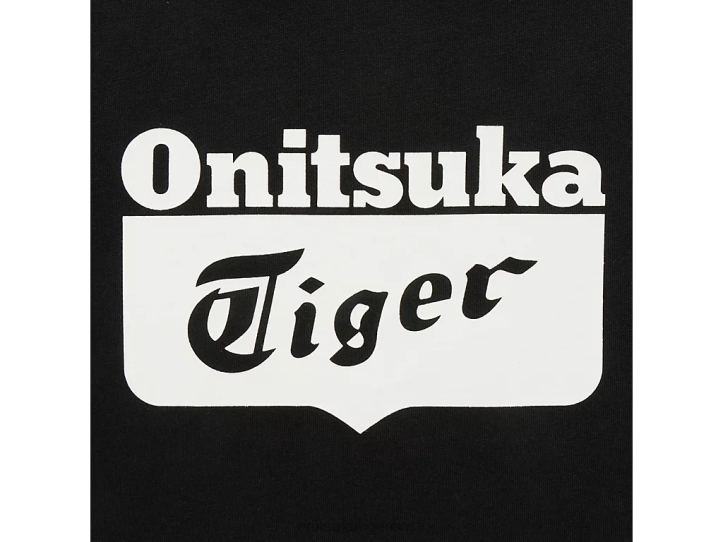 unisex must valge Onitsuka Tiger logoga tee Riietus 4FRB407