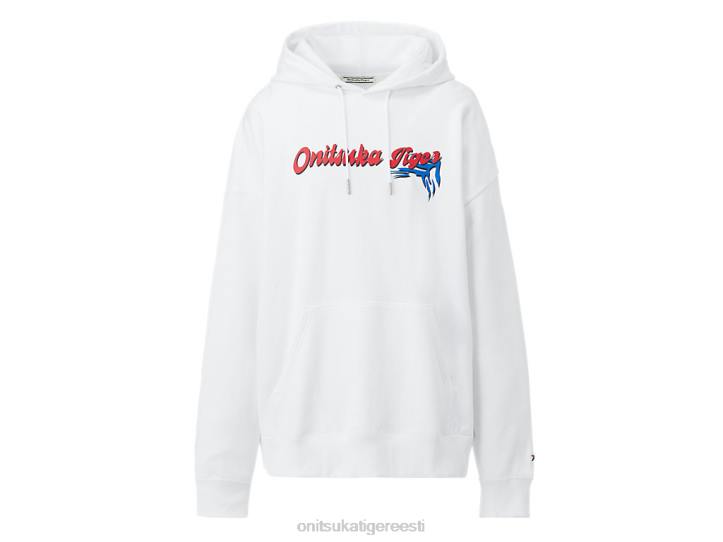unisex valge Onitsuka Tiger kapuutsiga top Riietus 4FRB478