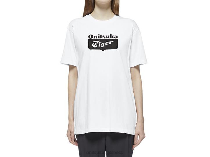 unisex valge must Onitsuka Tiger logoga tee Riietus 4FRB385