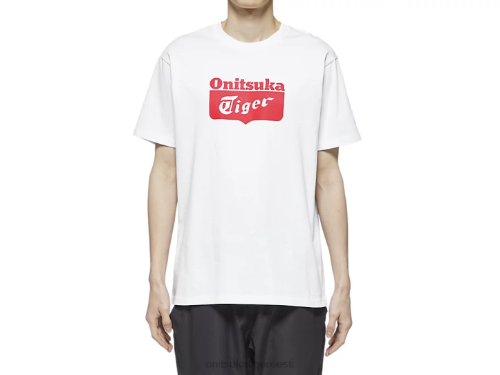 unisex valge/punane Onitsuka Tiger logoga tee Riietus 4FRB388