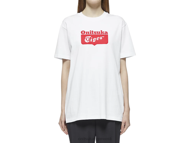 unisex valge/punane Onitsuka Tiger logoga tee Riietus 4FRB388