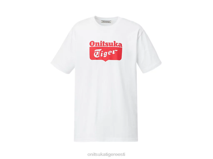 unisex valge/punane Onitsuka Tiger logoga tee Riietus 4FRB388