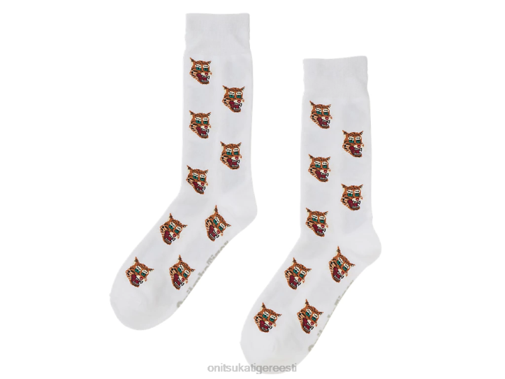 unisex valge Onitsuka Tiger keskmised sokid tarvikud 4FRB496