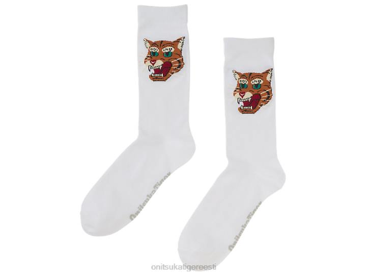 unisex valge Onitsuka Tiger keskmised sokid tarvikud 4FRB502